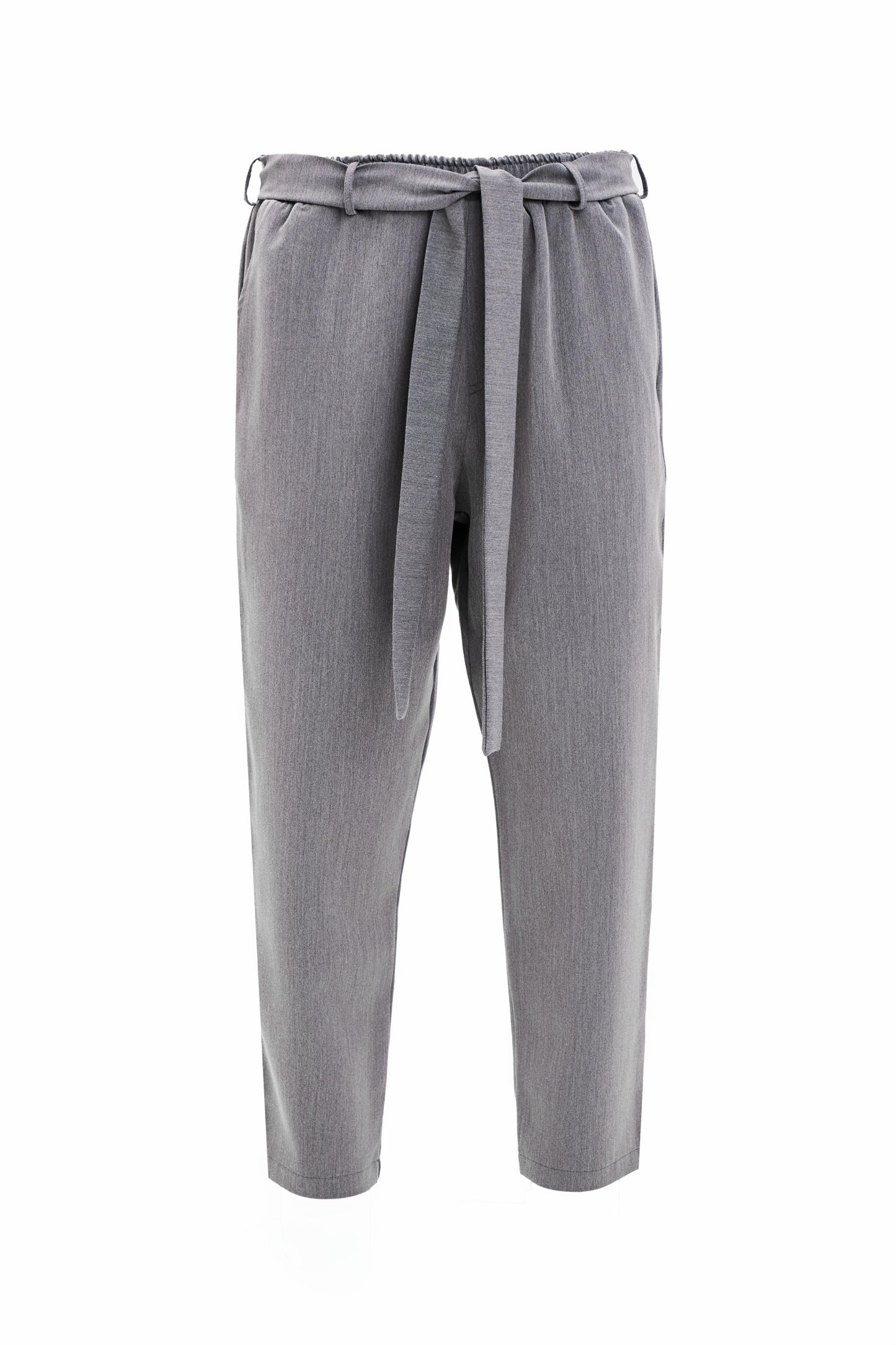 Pantaloni gri cu cordon