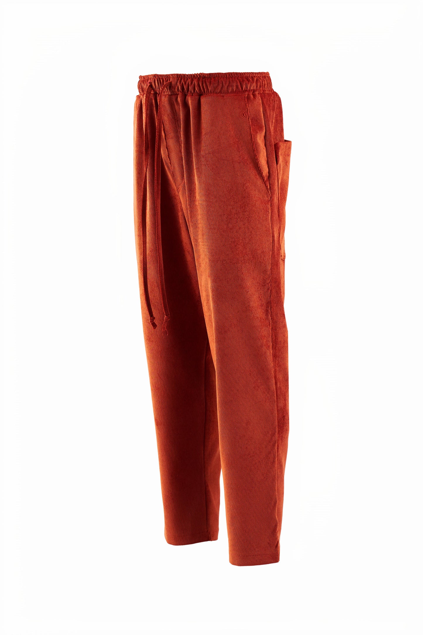 Pantaloni portocaliu intens cu snur