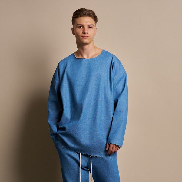BLUZA DENIM ALBASTRU OVERSIZED