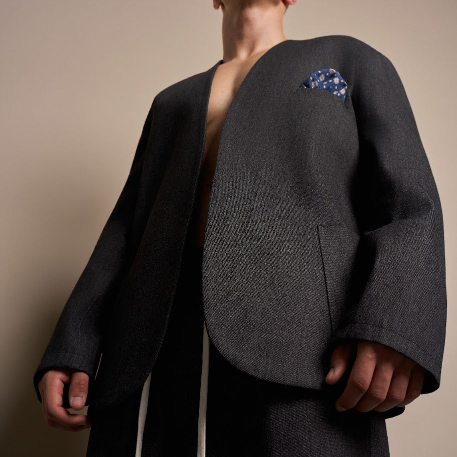 SACOU DENIM NEGRU FARA REVER
