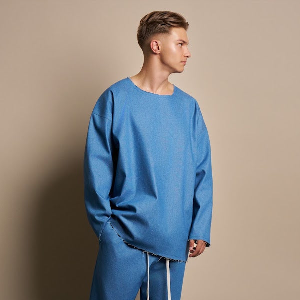 BLUZA DENIM ALBASTRU OVERSIZED