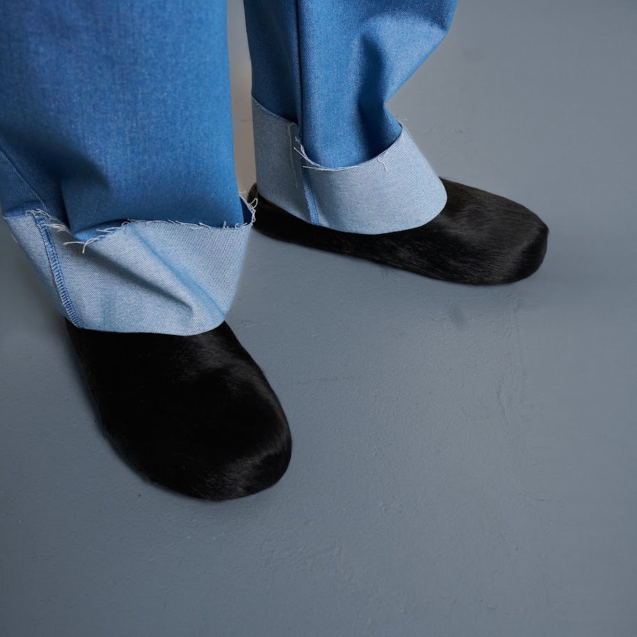 PANTALONI DENIM CU TIV SUPRADIMENSIONAT