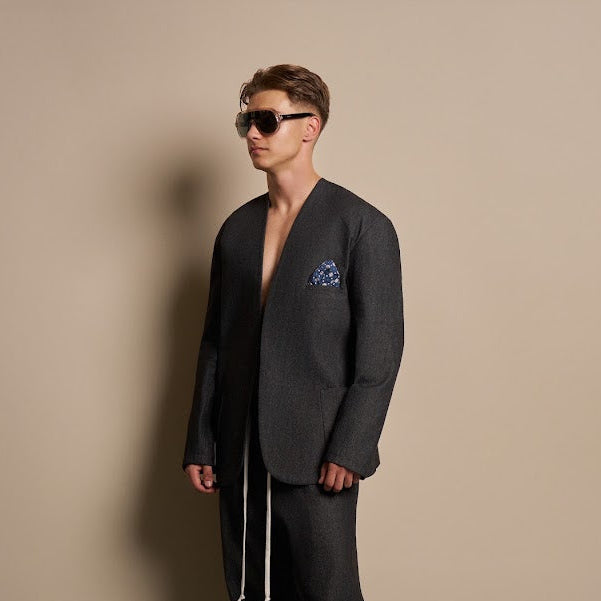 SACOU DENIM NEGRU FARA REVER