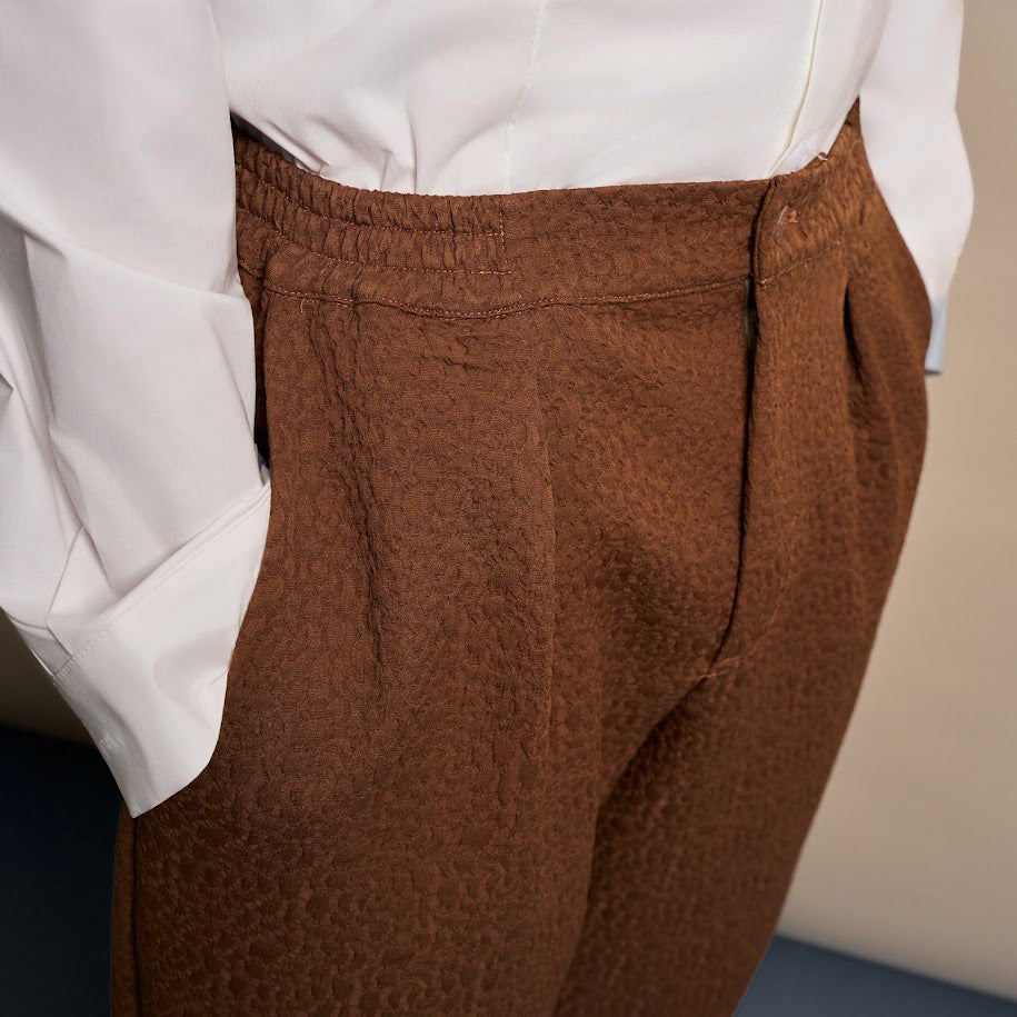 PANTALONI LARGI MARO TEXTURAT