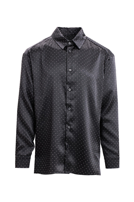 Cămașă neagră cu strasuri albe