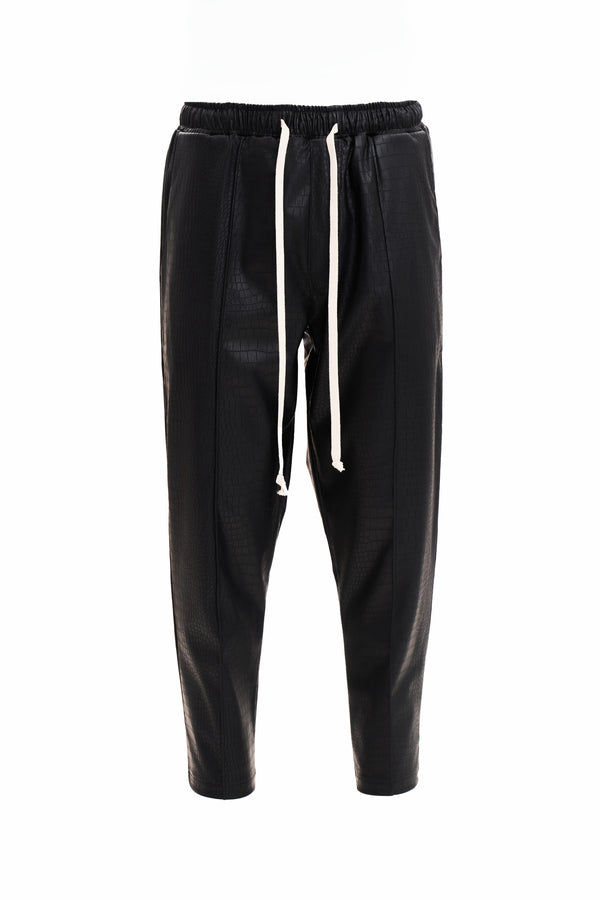 Pantaloni negri din piele