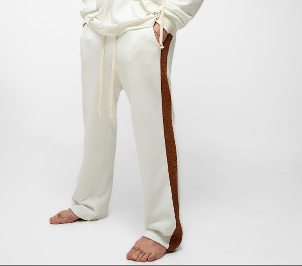 PANTALONI PREMIUM CU BANDĂ LATERALĂ – IVORY EDITION