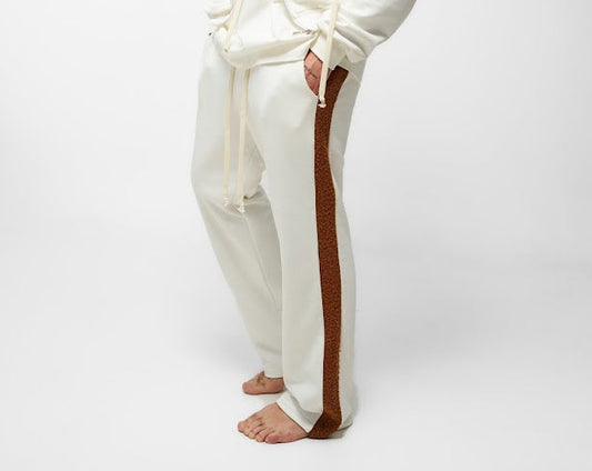 PANTALONI PREMIUM CU BANDĂ LATERALĂ – IVORY EDITION