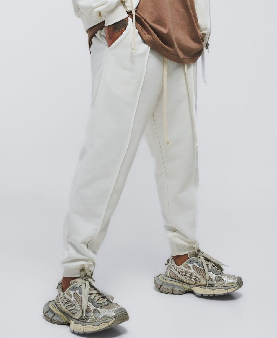 Pantaloni albi bumbac